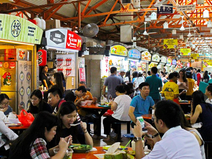 Enjoy Singapore's hawker food centres
